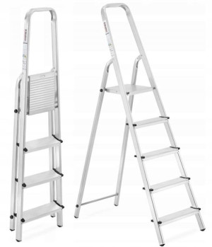Domowa Drabina Aluminiowa 5 Stopniowa Rozkładana