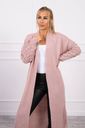 Sweter Z Bąbelkami Na Rękawie Pudrowy Róż