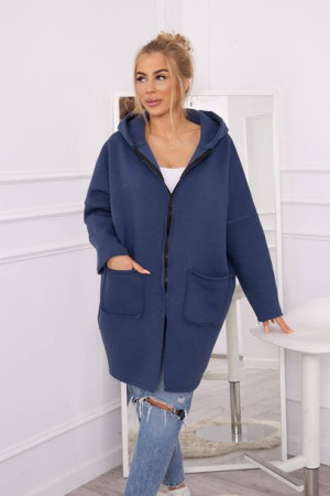 Bluza Ocieplana Rozpinana Z Dłuższym Tyłem Jeansowa