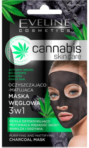 Eveline maseczka węglowa 3w1 CANABIS SKIN CARE