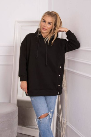 Bluza Damska Ocieplana Z Napami Czarna