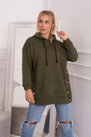 Bluza Damska Ocieplana Z Napami Khaki