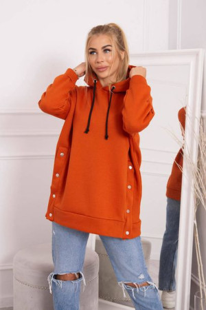 Bluza Damska Ocieplana Z Napami Ruda