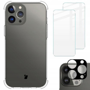Etui + 2x szkło +aparat Bizon do iPhone 13 Pro Max