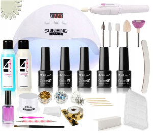 Zestaw Do Hybryd Manicure Lampa Frezarka + Gratis