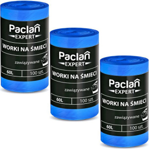 PACLAN EXPERT Worki na Śmieci Wiązane 60L - 3 ROLKI