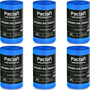 PACLAN EXPERT Worki na Śmieci Wiązane 60L - 6 ROLEK