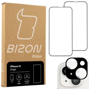 Szkło hartowane Bizon do iPhone 13, 2 szt + aparat