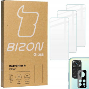 Szkło hartowane Bizon do Redmi Note 11 + na aparat