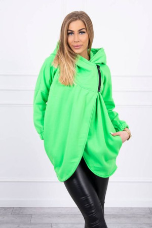 Bluza Damska Ciepła Z Krótkim Suwakiem Zielony Neon