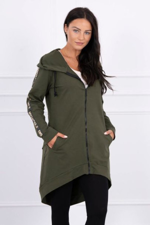Bluza Damska Z Suwakiem Z Tyłu Khaki