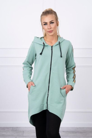 Bluza Damska Z Suwakiem Z Tyłu Ciemna Miętowa
