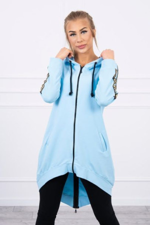 Bluza Damska Z Suwakiem Z Tyłu Błękitna