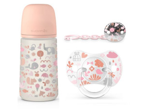 Suavinex Zestaw Butelka SX Pro 270 ml smoczek klips Memories