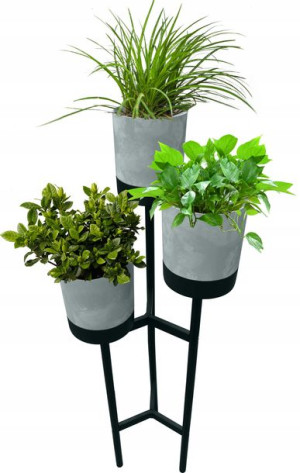Kwietnik Metalowy wysoki Bloomie Stand+3xDoniczka