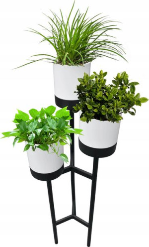 Kwietnik Metalowy wysoki Bloomie Stand+3xDoniczka