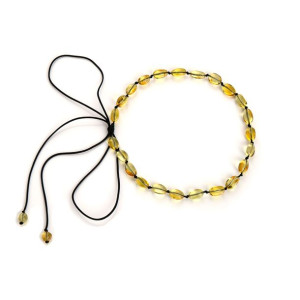 Choker|Krótki Naszyjnik|Naturalny Bursztyn|Cytrynowy Kolor|
