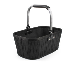 Czarny Bambusowy Koszyk Ze Składanym Uchwytem 33x22x14/31 Cm