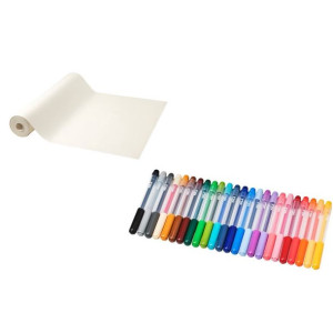 IKEA MALA Rolka papieru do rysowania malowania + flamastry 24sztuki