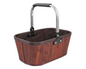 Brązowy Bambusowy Koszyk Ze Składanym Uchwytem 33x22x14/31 Cm