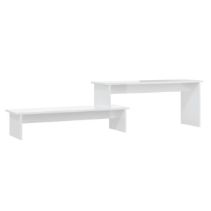 Szafka pod TV, biała, wysoki połysk, 180x30x43 cm, płyta