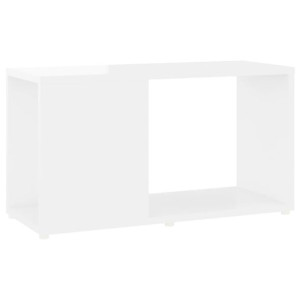 Szafka pod TV, wysoki połysk, biała, 60x24x32 cm, płyta