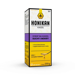 Honikan Syrop Na Kaszel Suchy I Mokry Na Miodzie 230 G