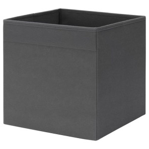 IKEA FYSSE Ciemnoszare pudełko do regału miękka tkanina 30x30x30cm