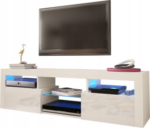 Szafka RTV GRAND 05 160cm biały połysk + LED MEG