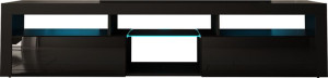 Szafka RTV GRAND 06 200x35cm czarny połysk+LED MEG