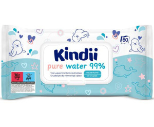 CLEANIC Kindii Chusteczki Wodne Pure Water 99% 60szt 5107