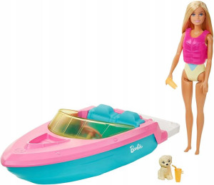Mattel Barbie Motorówka + Lalka GRG30