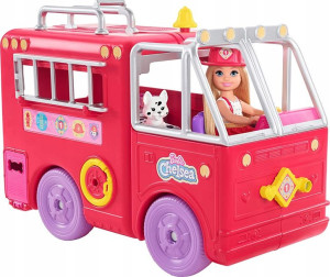 Lalka Barbie Chelsea Wóz Strażacki Zestaw Z Lalką