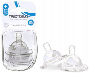 Twistshake Smoczek Butelki Antykolkowy + 6m+ 2 szt