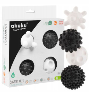 Akuku Piłeczki Sensoryczne Sensory Czarno - Białe