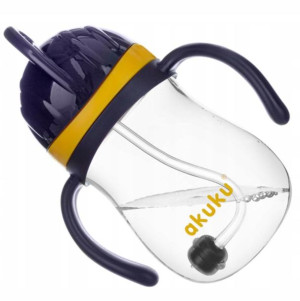 Akuku Bidon Ze Słomką i Odważnikiem Blue/Yellow 280ml 0165
