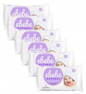 Ebebe Chusteczki Nawilżane Wodą 6x72 432szt