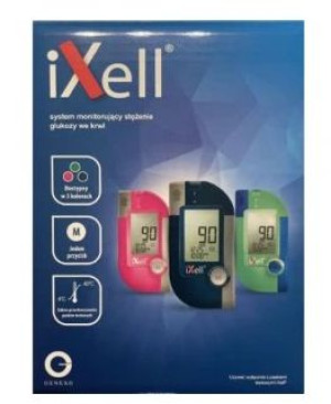 Glukometr iXell + 60 pasków kolor zielony