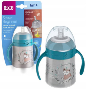 LOVI Pierwszy Kubek Ze Słomką I Odważnikiem 150ML LO 35/362