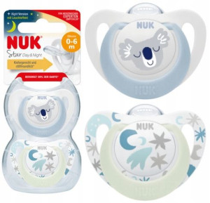 NUK SILIKONOWY SMOCZEK Star Day & Night 730714 0-6m Boy