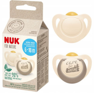 Nuk Smoczek Lateksowy Uspokajający For Nature 6-18m 2szt 734083 Beige
