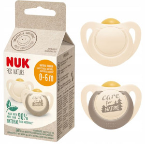 Nuk Smoczek Lateksowy Uspokajający For Nature 0-6m 2szt 726081 Beige
