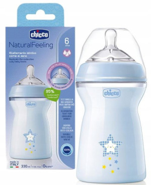 Chicco Butelka Natural Feeling 6m+ 330ml Blue 5026