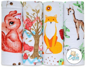 Ega Pieluchy Kolorowe Tetrowe LUX Wielorazowe 70x80 4-PAK Zestaw nr 3 5936