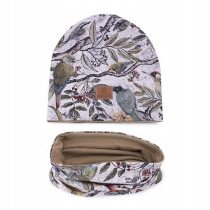 MAKASZKA Czapka+Komin Dzieci Ornithology S 6-12M MAK 4583