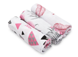Sensillo Pieluszki Muślinowe 3szt Pieluchy Pink