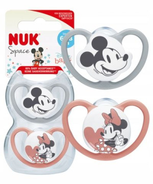 Nuk Smoczek Space Silikon 0-6m 2szt 175281 Myszka