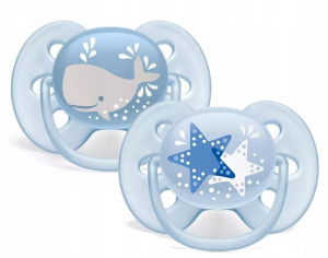 Avent Smoczek Ultra Soft 6m+ 6-18m 2szt + Etui