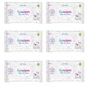H2o Wipes Water 99,9 % Chusteczki Nawilżane 6 Pak