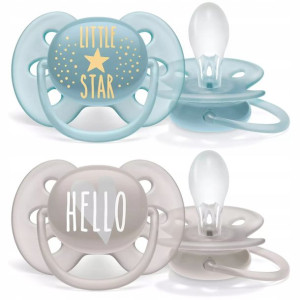 Avent Smoczek Ultra Soft 6m+ 6-18m 2szt + Etui